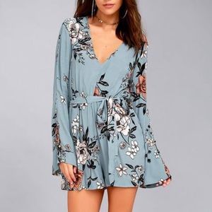 MINKPINK NEW WITH TAGS floral blue romper